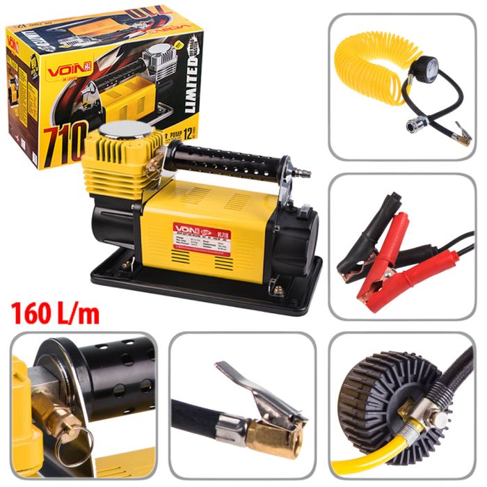 Компресор автомобільний "VOIN" VL-710 "OFF ROAD MASTER" 150psi/45A/160л/клеми