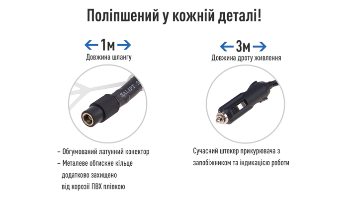Компресор "ViTOL" K-60 150psi/15Amp/40л/Лiхтар/прикурювач